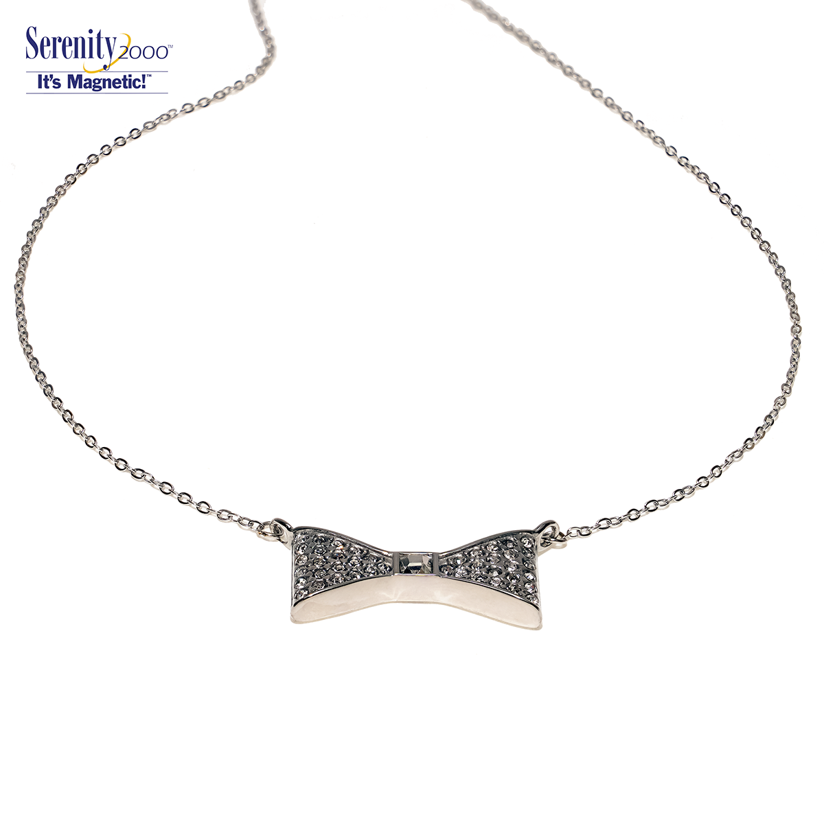 Swarovski Crystal Magnetic "Bow" Pendant Necklace