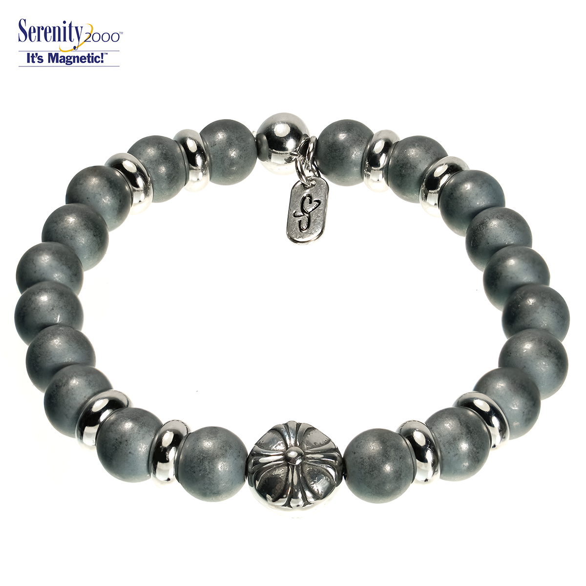 "Frosted" Hematite Magnetic Bracelet